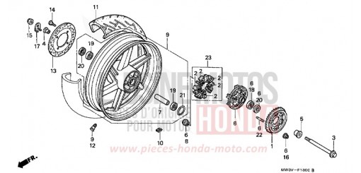 REAR WHEEL CB750F2X de 1999